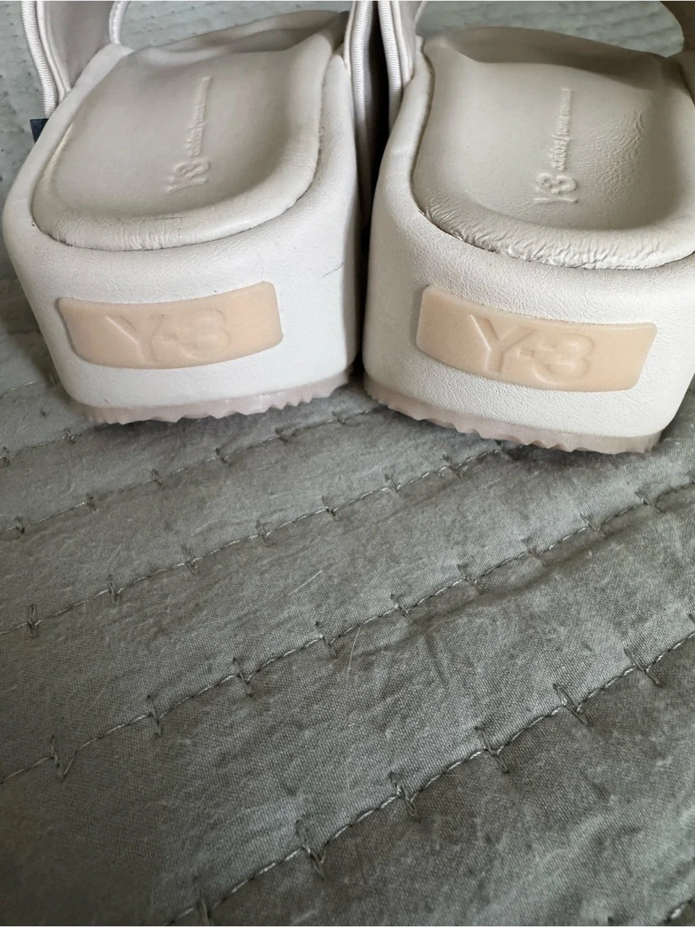 Y-3 Adidas Yohji Yamamoto Suede Platform Slides in orbit grey size 5